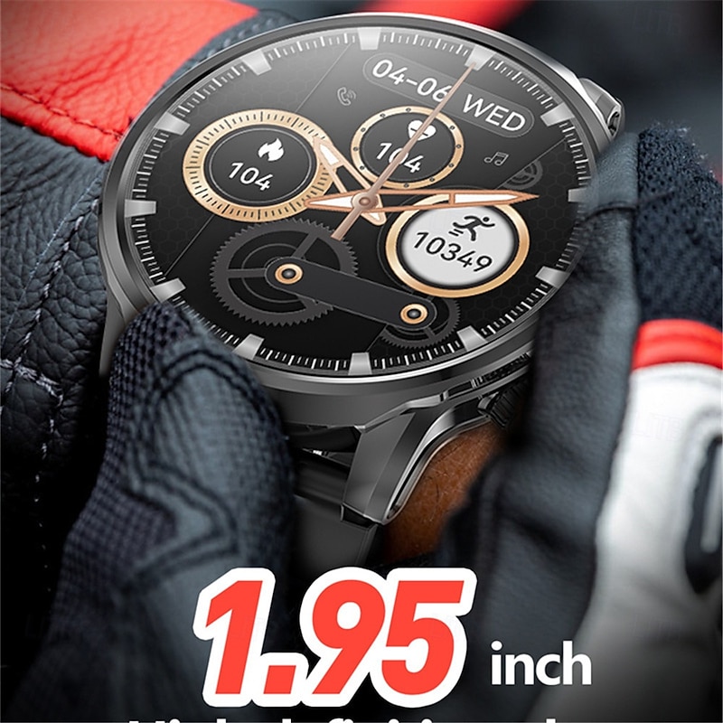 EX100 Smart Watch 1.95 inch Smartwatch Fitness Running Watch Bluetooth Pedometer Call Reminder Fitness Tracker Compatible with Android iOS Women Men Long Standby Hands-Free Calls Waterproof IP 674