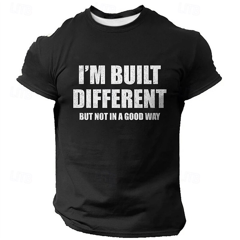 Men's Letter Print T Shirt Short Sleeve T shirt 3D Print Crew Neck Shirt Fashion Athleisure Street Sports Outdoor Daily Black Blue Green Summer Spring Clothing Apparel S M L XL XXL XXXL4