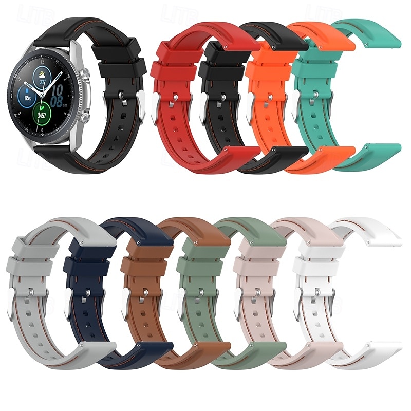 Watch Band for Samsung Galaxy Watch 3 45mm Silicone Replacement  Strap Adjustable Sport Band Wristband