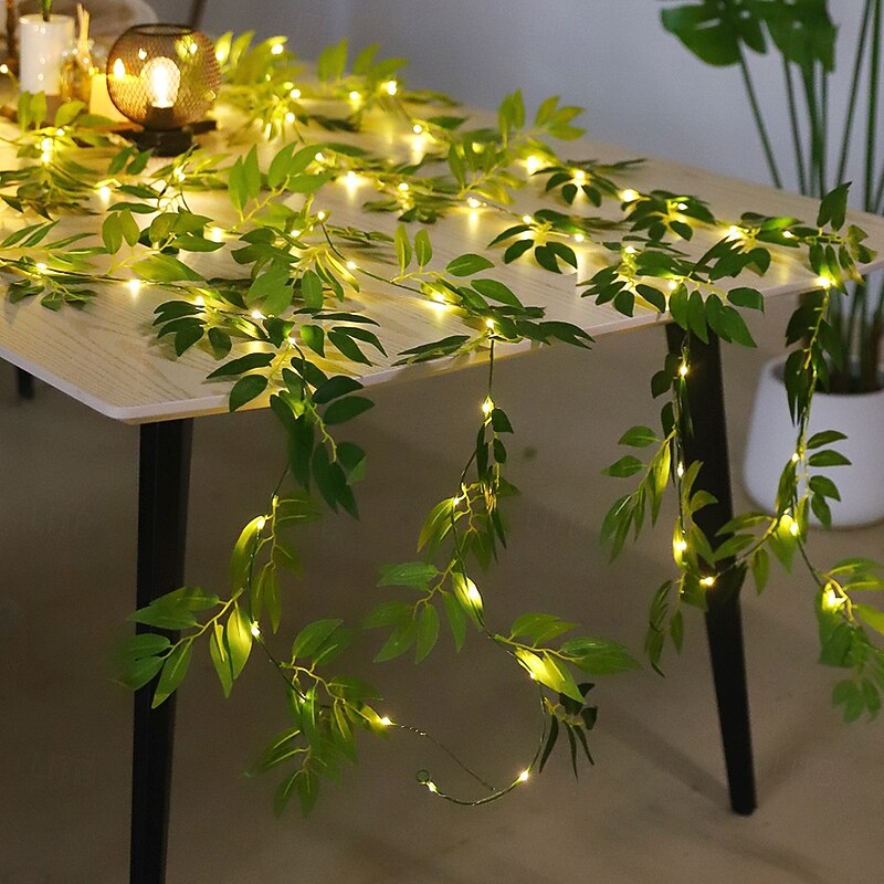 2m 20LEDs Simulate Willow Cane Fairy String Lights Battery Powered Christmas Wedding Party Holiday Home Garden Balcony Decoration3