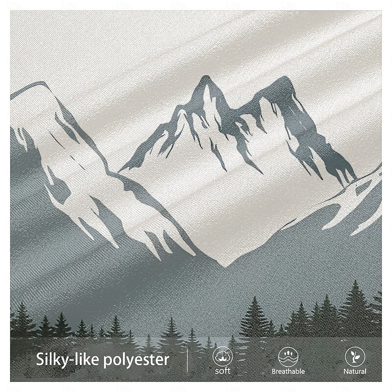 Men's Mountain Polo Shirts Golf Shirt Long Sleeve Polo Shirts Collared Shirts Casual Street Dailywear Holiday Buttons 3D Print Spring Fall Winter White3