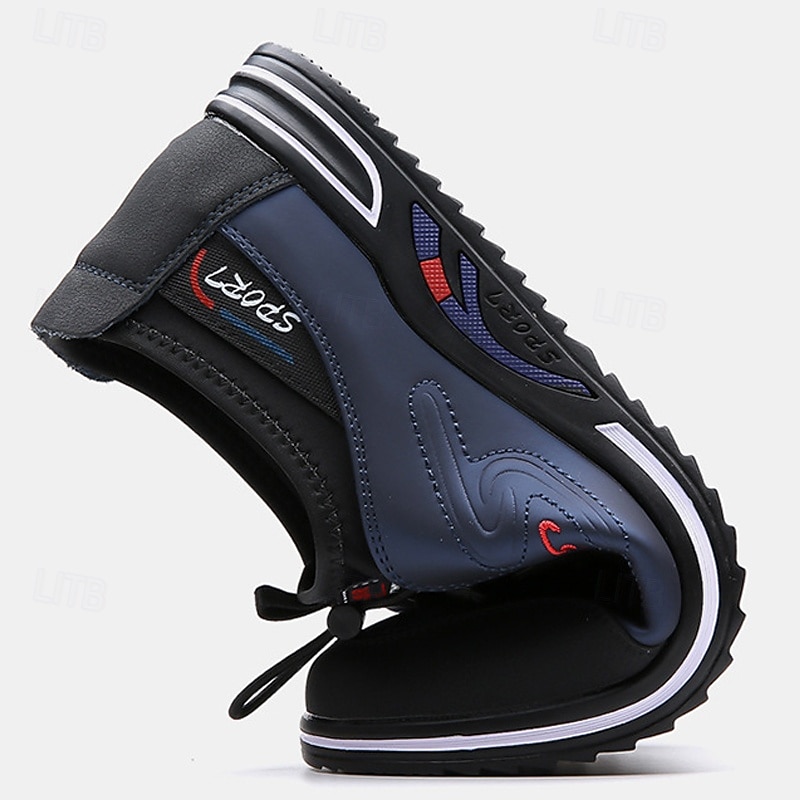 Men's Sporty Slip-On Sneakers with Stylish Embroidery, Comfortable Lightweight Athletic Shoes for Casual Wear and Outdoor Activities4