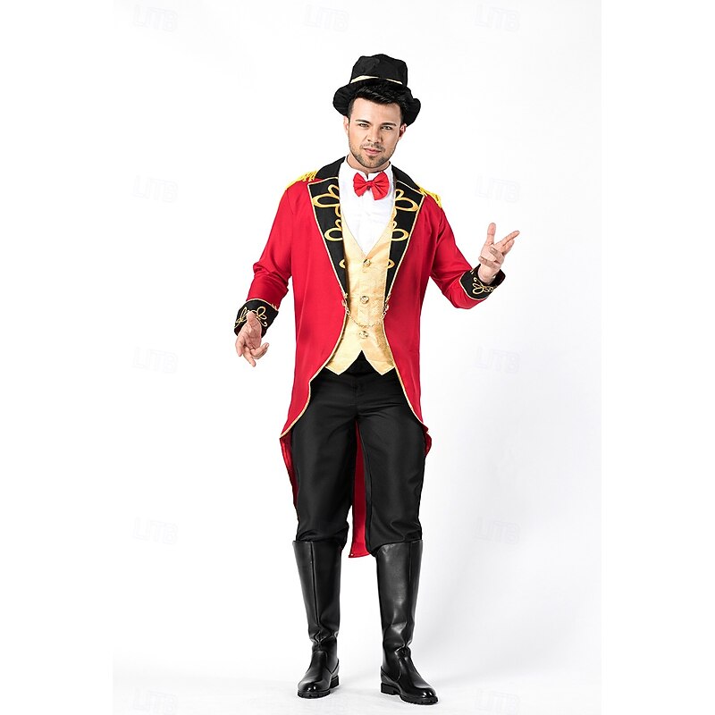 Tamer Halloween Outfits Costume Circus Jacket Carnival Costume Adults' Men's Halloween Carnival Mardi Gras Performance Party Club Easy Halloween Costumes Dress Up3