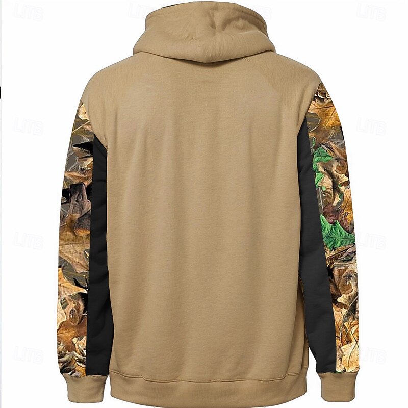 Men's Camo / Camouflage Deer Hoodie Sweatshirt Cowboy Casual Long Sleeve Hooded Sports Outdoor Hunting Black Brown Pocket 3D Print Fall Winter Designer2