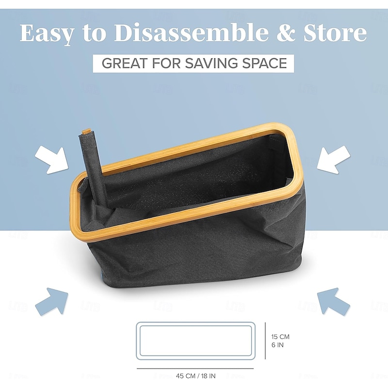 Toilet Paper Storage for 12 Rolls, Stackable & Foldable - The Ultimate Bathroom Organizer - Waterproof Basket with Bamboo Lid - Elegant Toilet Paper Storage Holder4