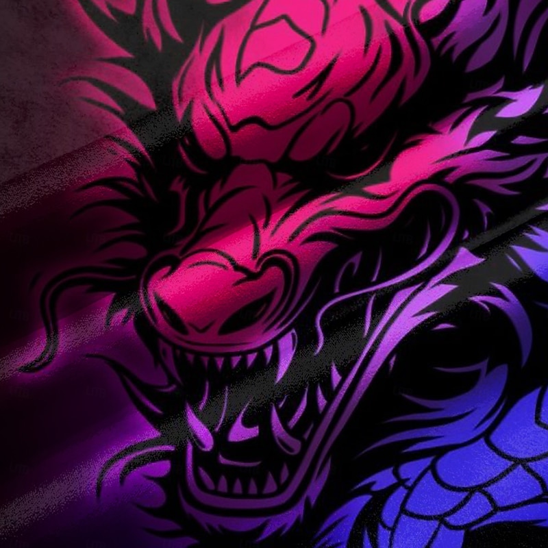 Men's Dragon Fleece Sweatpants Drawstring Elastic Waist Fashion Casual Outdoor Home Party Evening Wear Pocket Thermal Winter 3D Print Purple4