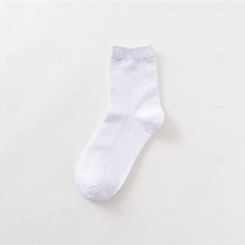 Men's 5 Pairs Multi Packs Socks Crew Socks Running Socks Casual Socks Black White Color Solid / Plain Color Sports & Outdoor Daily Vacation Basic Medium Spring Fall Fashion Casual3