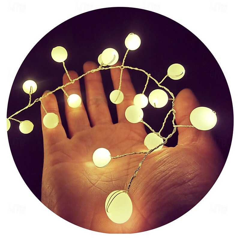 3m 100 LED Battery-Powered Fairy Ball Lights, Waterproof Outdoor Ball String Lights Garland for Christmas Tree, Garden, Festoon Xmas Decoration4
