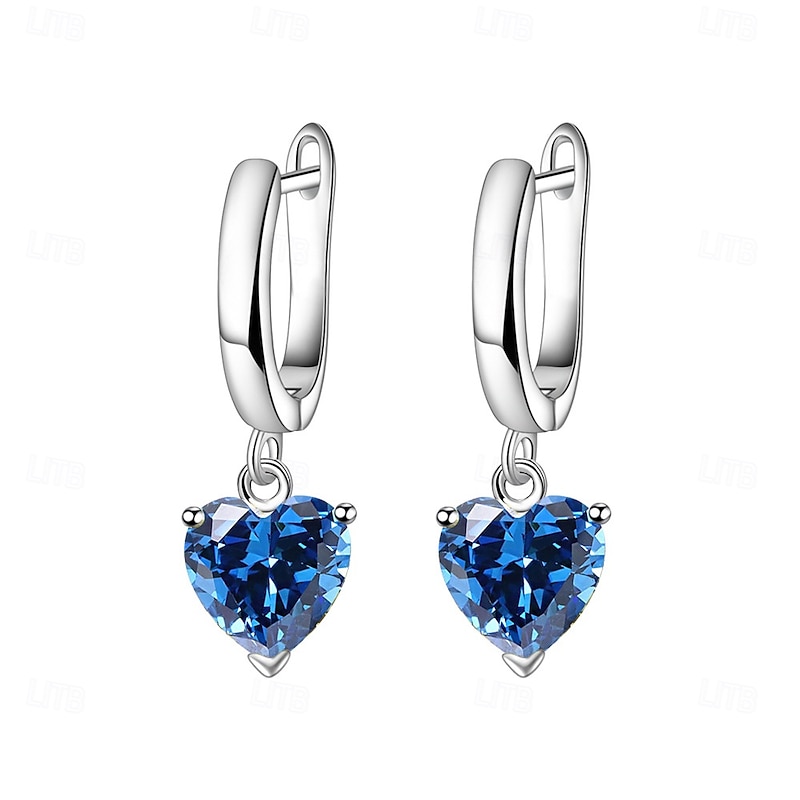 Hoop Earrings Classic Sweet Heart Earrings Jewelry White / Yellow / Red For Wedding Party Valentine's Day4