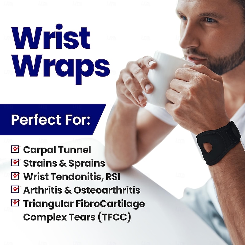 Wrist Wrap Compression Wrist Brace For TFCC Tears Carpal Tunnel Pain Tendonitis Relief Padded Hole For Ulnar  Wrist Support For Working Out Wrist Wraps for Men Women Fits Both Wrists2