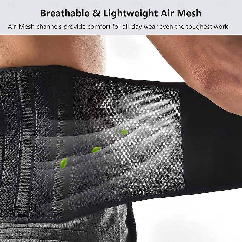 Air Mesh Back Brace for Men Women Lower Back Pain Relief with 7 Stays, Anti-skid, Adjustable Lumbar Support Belt for Work for Sciatica Scoliosis4