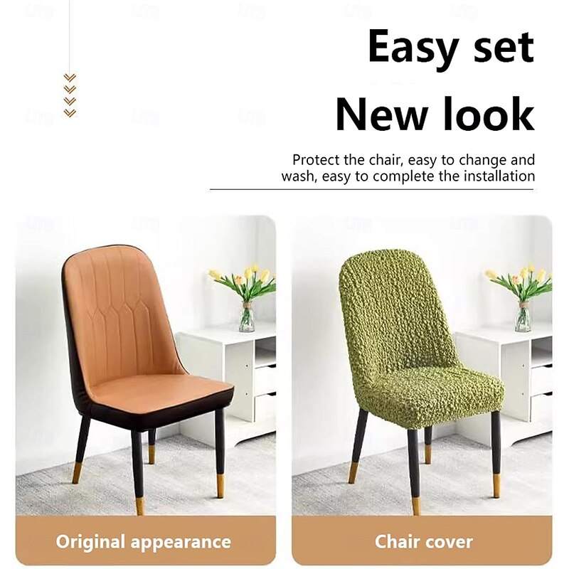 Stretch Dining Chair Cover Durable High Back Dining Chair Cover Elastic Slipcover Perfect for Protecting and Refreshing Your Dining Room Chairs Adds Comfort and Style to Any Dining Space Decor2