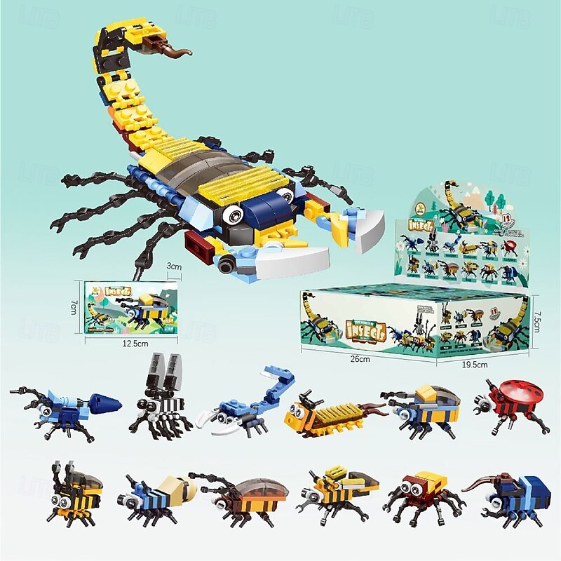 12PCS Party Favors for Kids Goodie Bags Mini Building Blocks Dinosaur Animal Building Blocks SetBuilding Sets Stem Toys for Birthday Party GiftGoodie Bags Prize Cake Topper