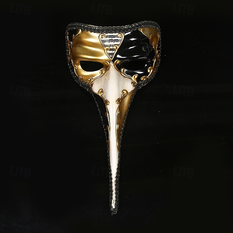 Bird Halloween Venetian Mask Pantalone Carnival Mask Half Face Adults' Men's Women's Halloween Day of the Dead Mardi Gras Party Masquerade Carnival of Venice Easy Halloween Costumes Dress Up2