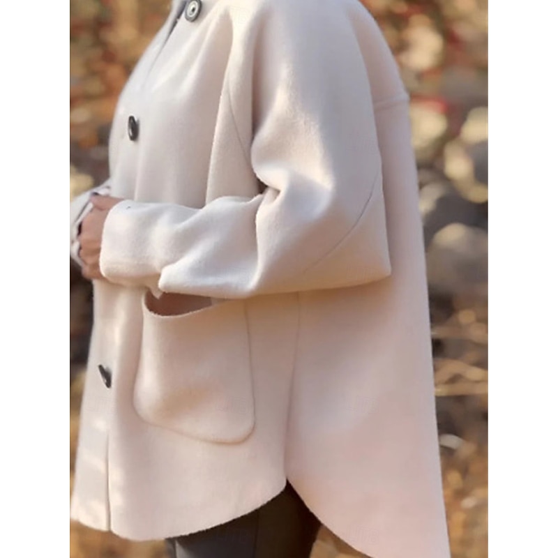 Women's Winter Coat Outdoor Street Daily Wear Fall Winter Short Coat Regular Fit Thermal Warm Breathable Stylish Casual Jacket Long Sleeve Plain with Pockets White Pink Green4