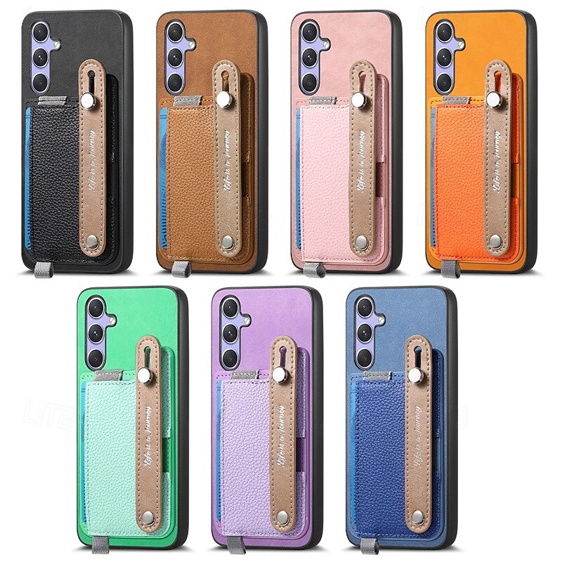 Phone Case For S25 S24 S24 FE S23 Ultra Plus A55 5G A35 5G A25 A15 A14 A34 Back Cover with Stand Holder Magnetic Support Wireless Charging Retro TPU PU Leather