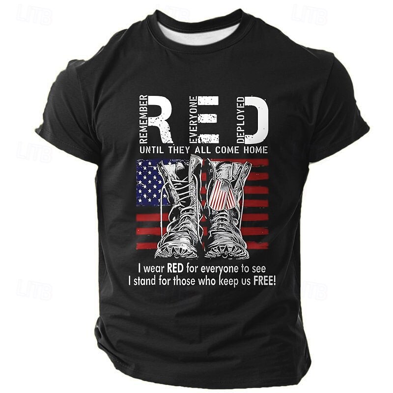 Veterans Day Men's Patriot Patriotic Veteran Veterans Funny Slang T shirt Short Sleeve T shirt 3D Print Crew Neck Shirt Fashion Athleisure Street Sports Outdoor Daily Black Red Dark Green Summer3
