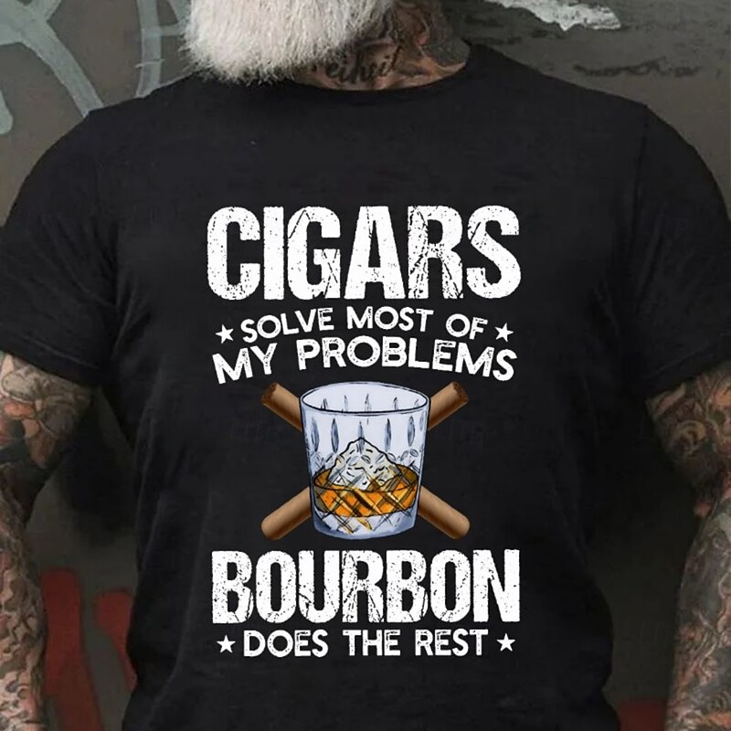 Men's Letter Printed Funny Beer T Shirt 100% Cotton Short Sleeve Graphic Shirt Heather Gray Black White Comfortable Tee Vacation Street Fashion Designer Clothing