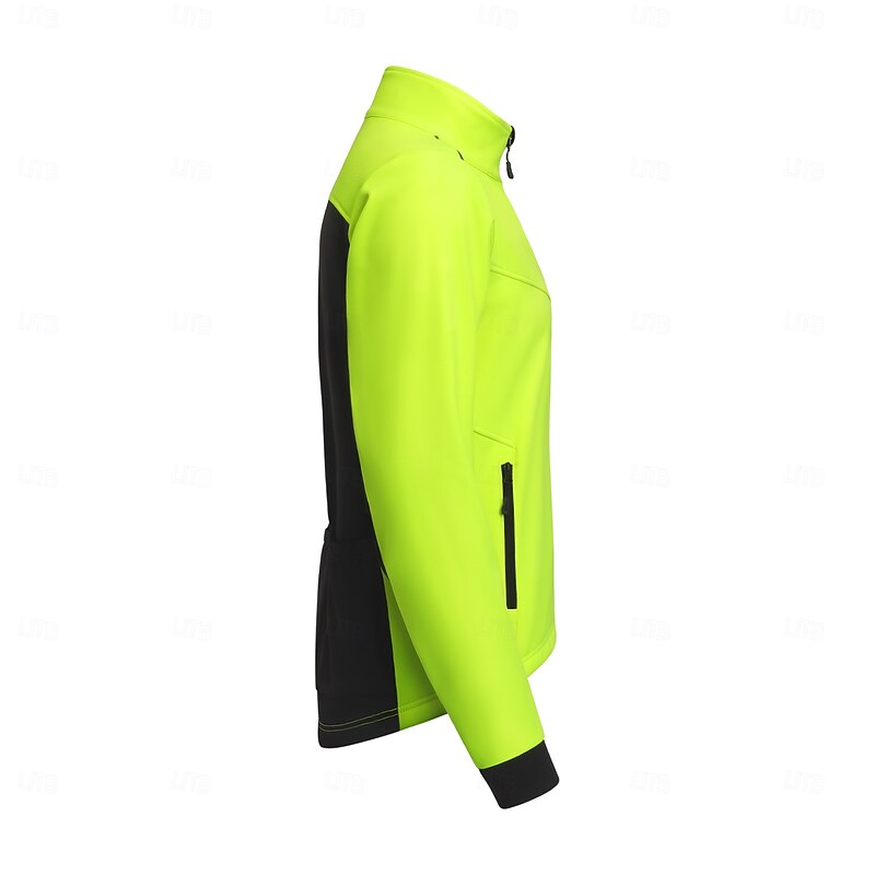 Arsuxeo Men's Cycling Jacket Fleece Jacket Winter Cycling Warm Moisture Wicking Breathability Bike Jacket Hoodie Mountain Bike MTB Road Bike Cycling City Bike Cycling Black Orange Green Bike Wear3