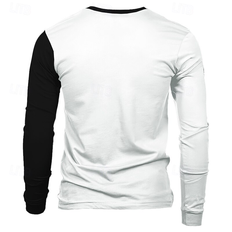 Men's Smile Face T Shirt Long Sleeve T shirt 3D Print Crew Neck Shirt Fashion Designer Street Casual Daily Black / White Summer Spring Fall Clothing Apparel S M L XL XXL XXXL2