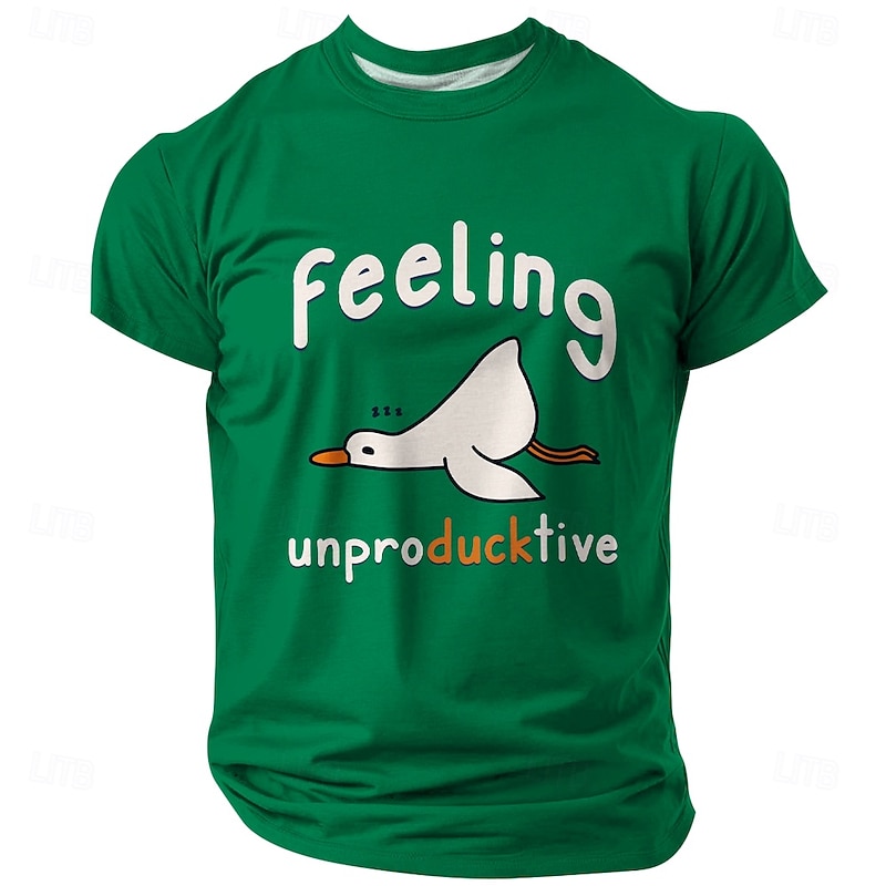 Men's Funny Goose T Shirt Short Sleeve T shirt 3D Print Crew Neck Shirt Fashion Daily Street Daily Black Yellow Blue Summer Spring Clothing Apparel S M L XL XXL XXXL3