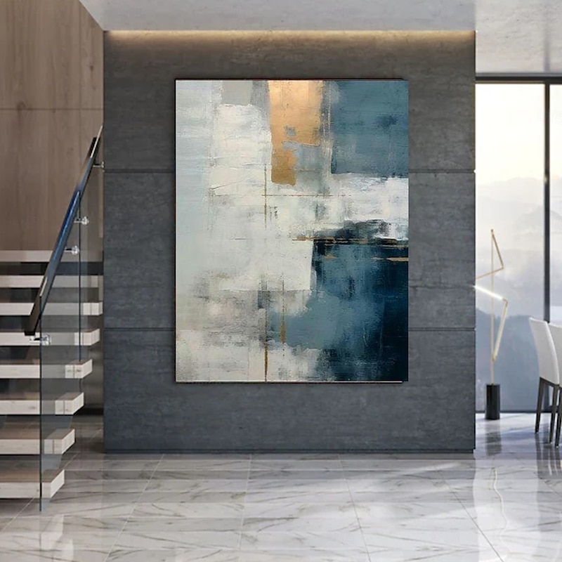 Handmade Oil PaintingCanvasWall Art DecorationAbstract Knife PaintingLandscape GreyFor Home Decor Rolled Frameless Unstressed Painting