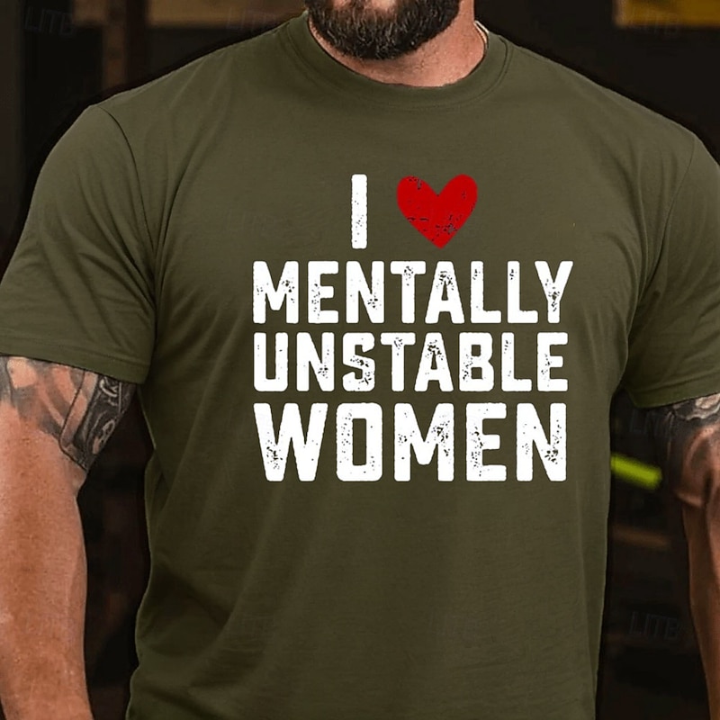 Men's LOVE Letter Printed Funny T Shirt Tee Top 100% Cotton Short Sleeve Graphic Shirt Heather Gray Army Green Dark Blue Comfortable Tee Vacation Street Fashion Designer Clothing2