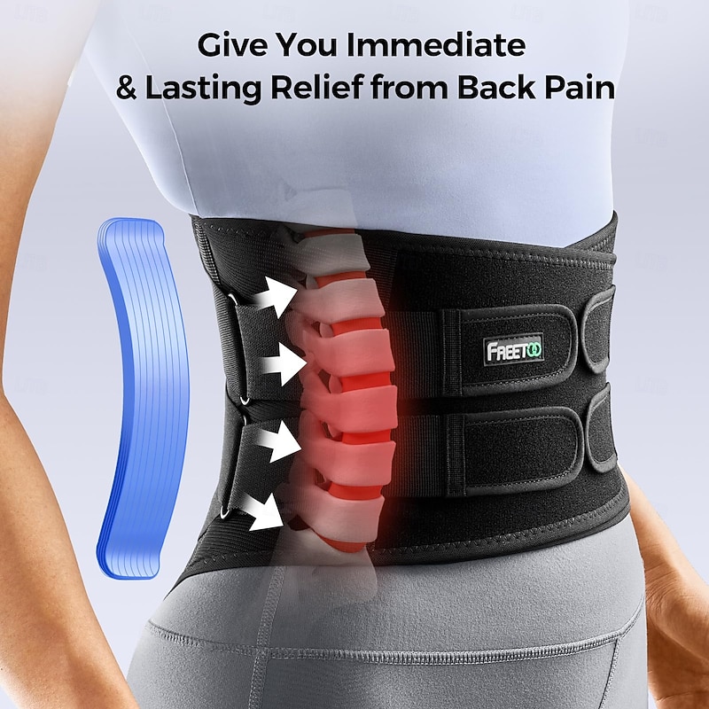 Back Brace for Men Lower Back Pain with 5 Metal Stays, for Sciatica, Herniated Disc, Scoliosis and More Pain Relief! Breathable Back Support Belt for Women Work with Soft Pad, Lightweight2