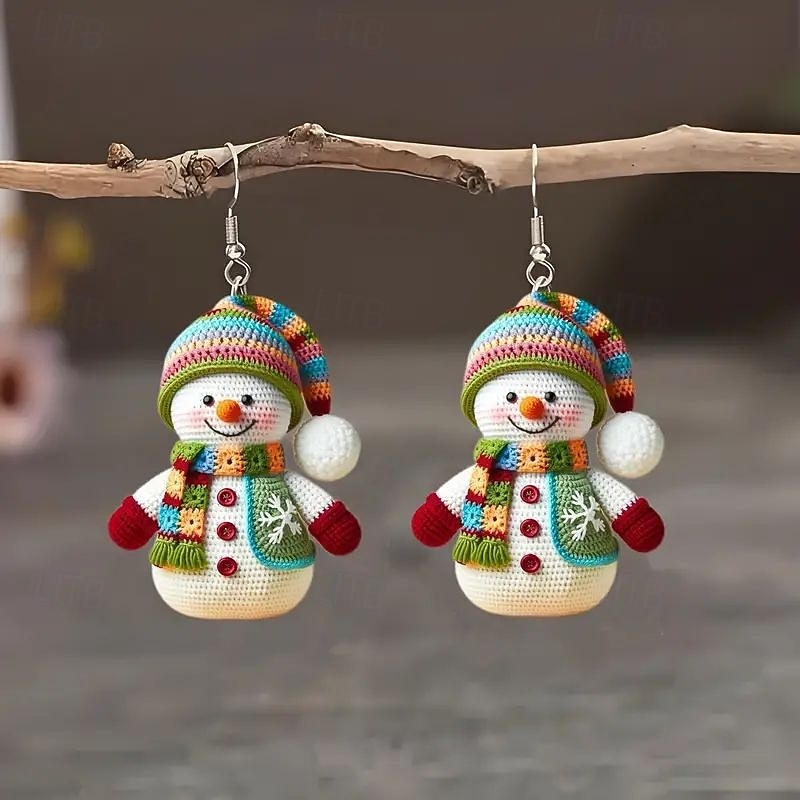 Snowman Pendant Necklace and Earrings | Festive Holiday Jewelry for Women | Christmas Accessories4