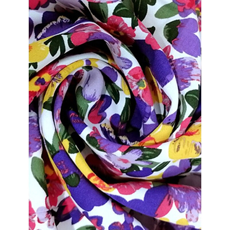 Women's Floral V Neck Midi Dress Long Sleeve Summer Spring3