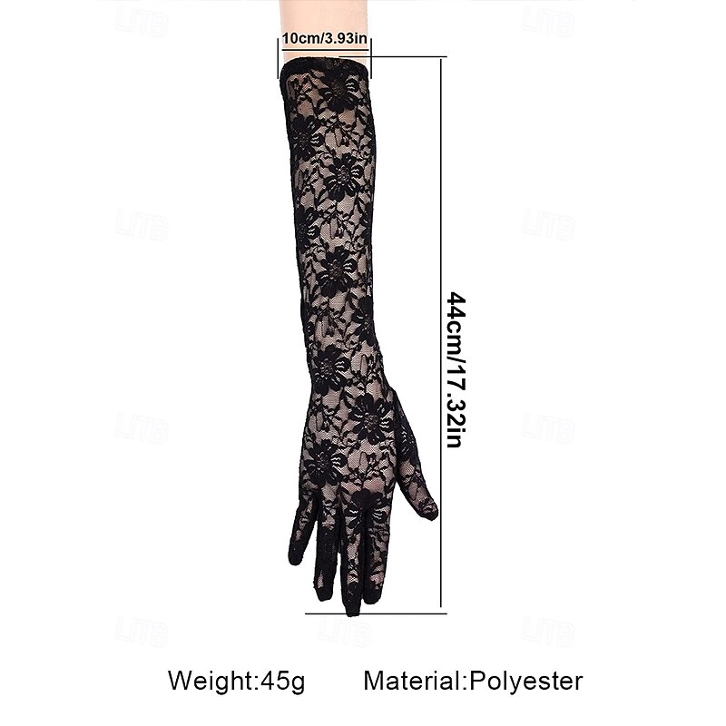 Vintage-Inspired Lace Gloves for Women - Soft, Comfortable, and Perfect for Weddings, Proms, or Costume Parties3