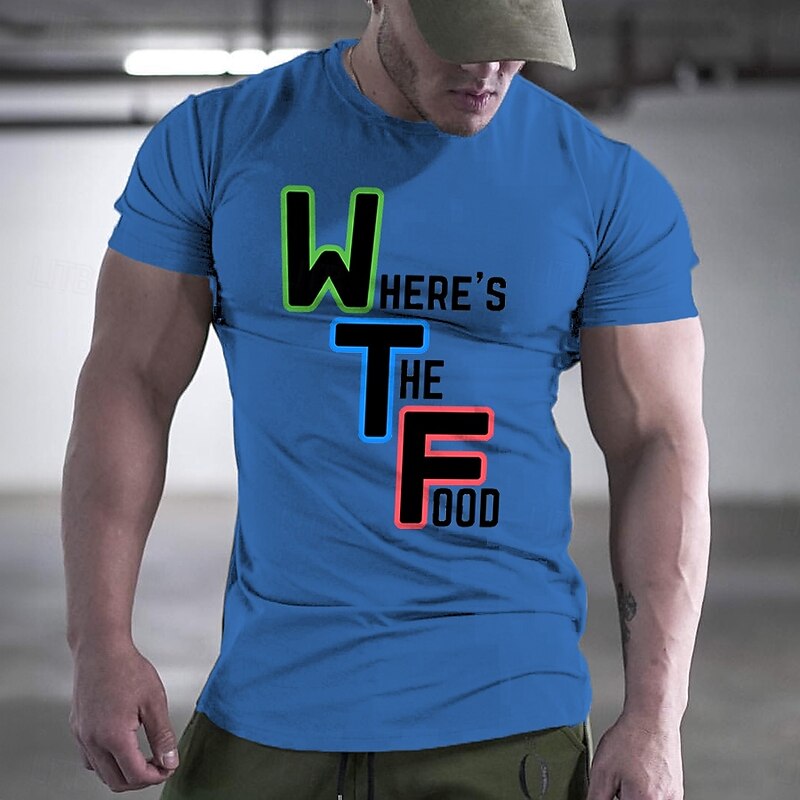 Men's Rude Offensive Funny Slang T shirt Short Sleeve T shirt 3D Print Crew Neck Shirt Fashion Daily Street Daily Lake Blue White Red Summer Spring Clothing Apparel S M L XL XXL XXXL