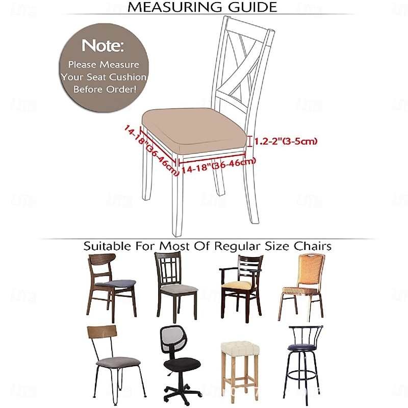 Stretch Jacquard Dining Chair Seat Covers Removable and Washable Elastic Slipcovers Perfect for Protecting Upholstered Dining Chair Cushions Adds Comfort and Style to Your Dining Room Decor2