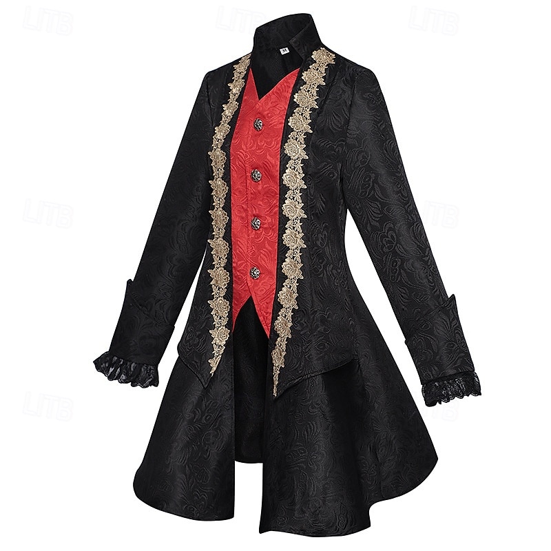 Punk & Gothic Medieval Renaissance Coat Jacket Tailcoat Prince Gentleman Fancy Dress Women's Royal Steampunk Halloween Masquerade Event / Party Masquerade Adults' Coat2
