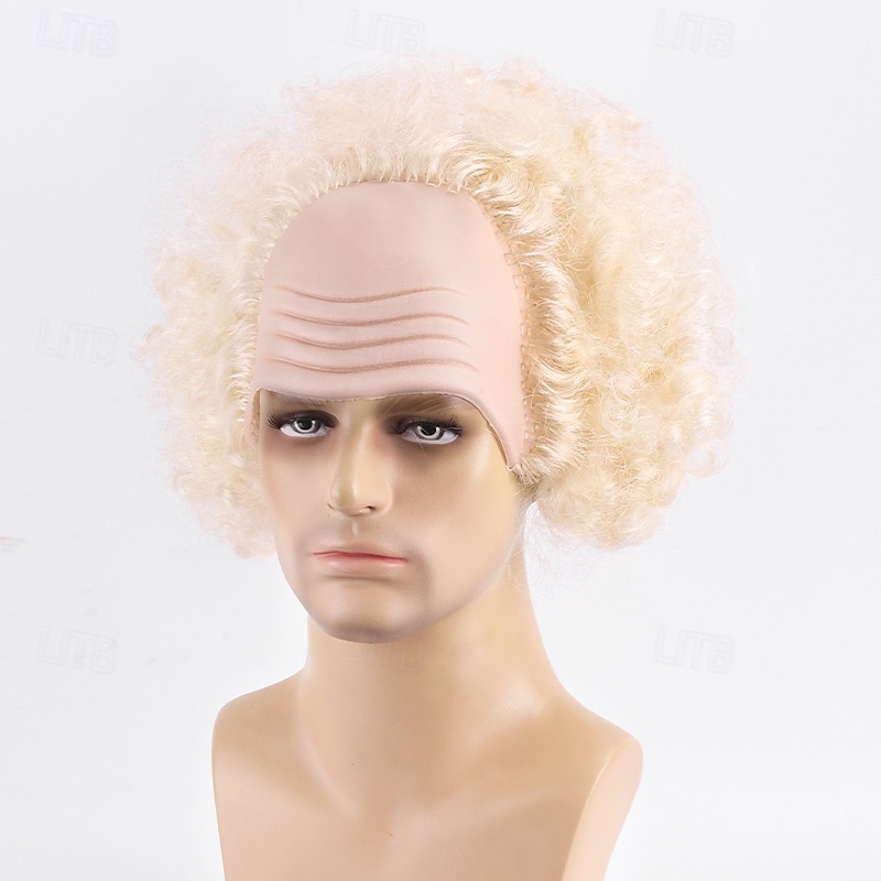 Short Fluffy Synthetic Hair Red Clown Horror Halloween Cosplay Wigs for Men Adult4