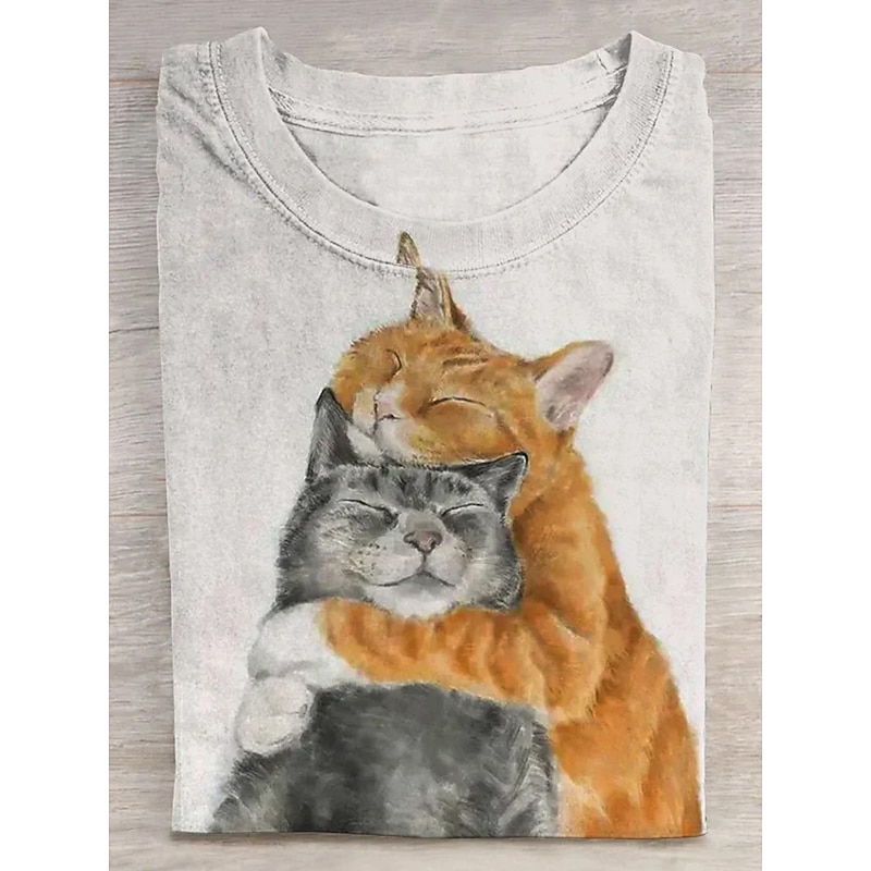 Women's Pullover Casual Cat Dailywear Casual Hoodie Print Long Sleeve Beige Fall Winter