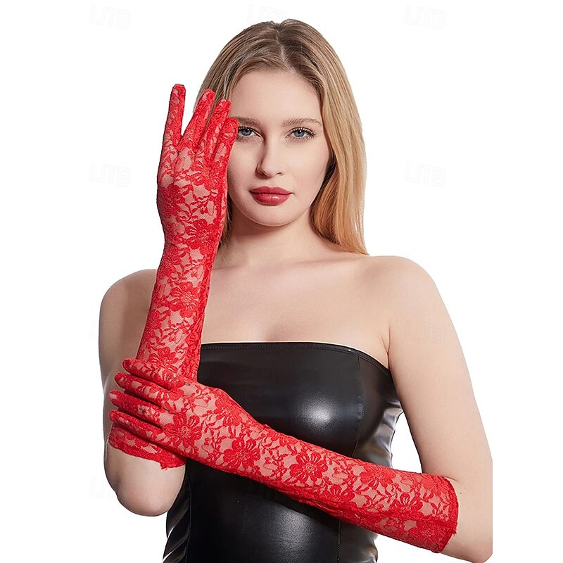 Vintage-Inspired Lace Gloves for Women - Soft, Comfortable, and Perfect for Weddings, Proms, or Costume Parties4