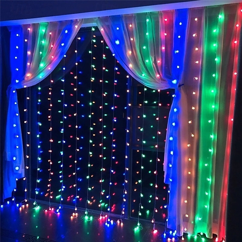 LED Curtain String Lights – 6M x 3M / 3M x 3M 600 LEDs Twinkle Star Fairy Lights for Home Decorations