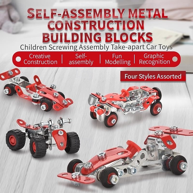 Racing Car for Boys Ages 8-12 Metal Building KitSTEM Building Toys for Boys Age 8-12Roadster Red Vehicle Car Model for Kids Boys 8 9 10 11 12-16 Years Old 265PCS4