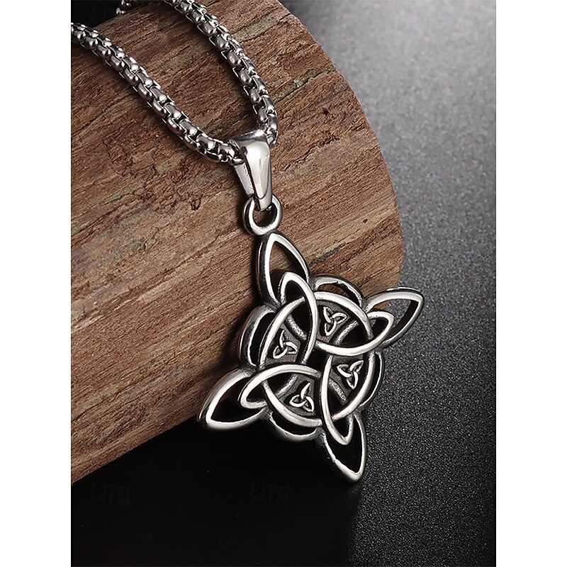Men's Celtic Knot Pendant Necklace – Stainless Steel Trinity Knot Symbol for Strength and Eternity, Perfect for Spiritual Jewelry and Norse Celtic Lovers2