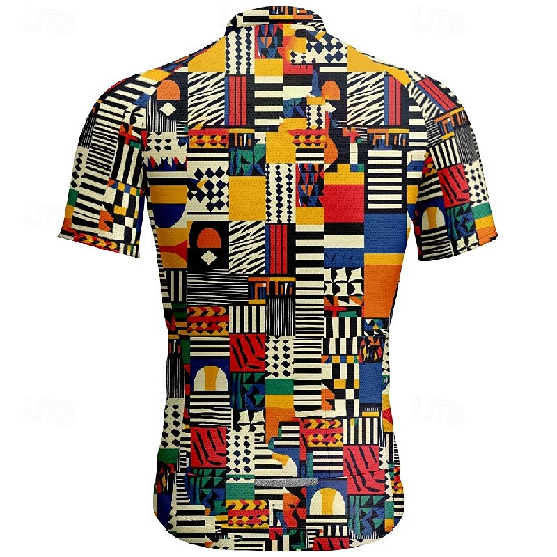 Men's Cycling Jersey Color Block Short Sleeve Bike Tee Tshirt Jersey with 3 Rear Pockets Mountain Bike MTB Quick Dry Anatomic Design Wicking Breathable Sports Wine Red Red Blue Clothing Apparel2