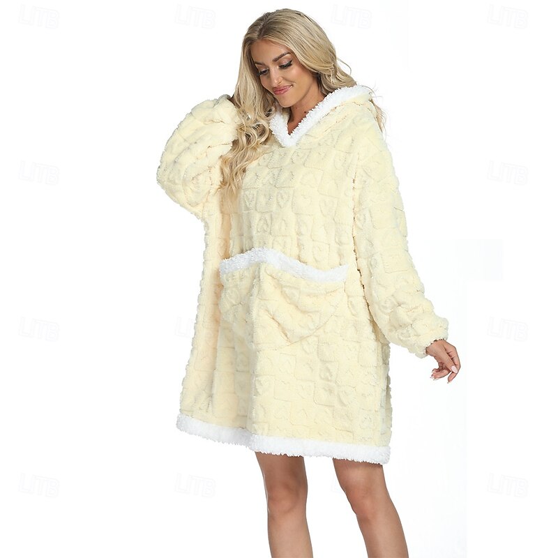 Adults' Solid Color Onesie Pajamas Oversized Hoodie Blanket Wearable Blanket With Pocket Onesie Pajamas Kigurumi Pajamas Cute For Men and Women Carnival Masquerade Cartoon2