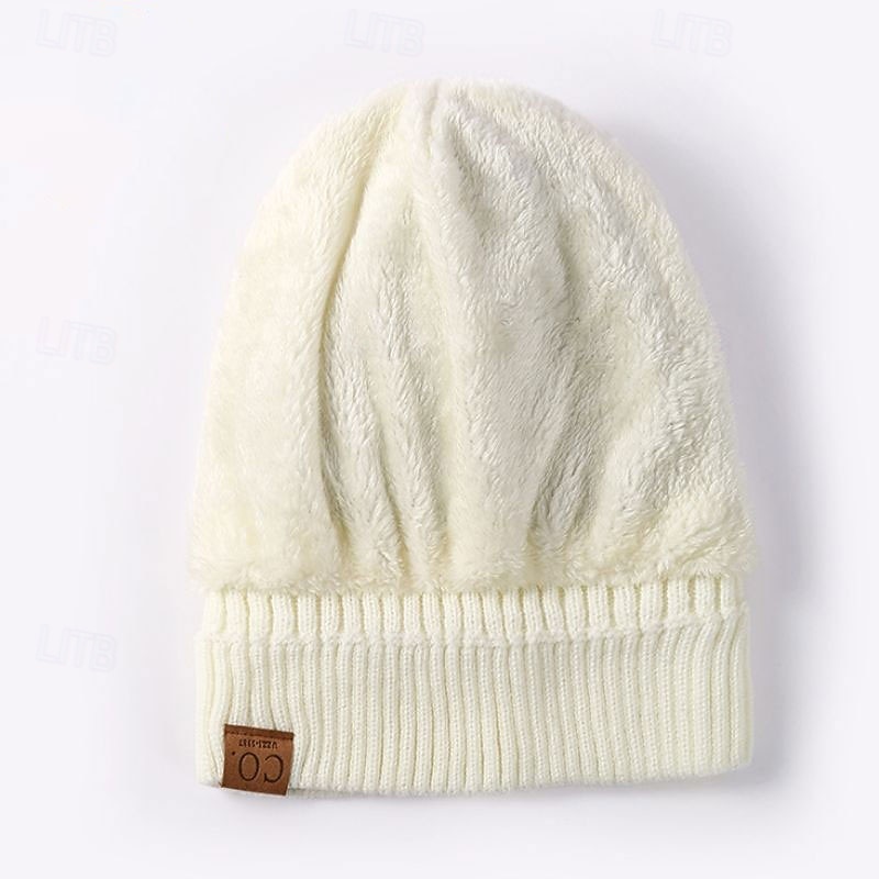 Men's Unisex Beanie Hat Winter Hats Beanies Skull Cap Knit Hat Black Dark Navy Polyester Knitted Cozy Daily Wear Going out Color Block Warm4