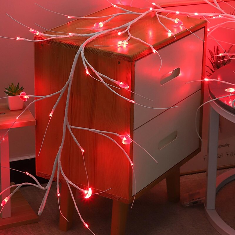 1pc Valentine's Day Love Vine String Lights with Remote Control Control Indoor Bedroom Bar Festival Atmosphere Light String USB or AAA Battery Powered3