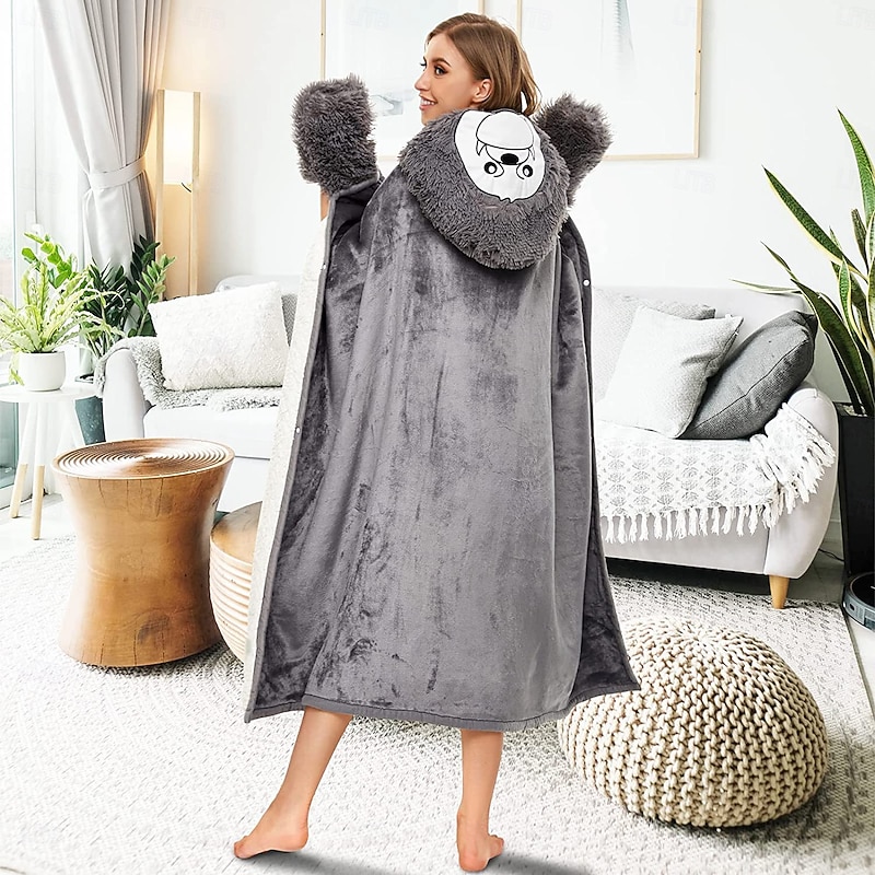 Adults' Character Bathrobe Nightwear Wearable Blanket Cartoon Onesie Pajamas Kigurumi Pajamas Cute For Men and Women Carnival Masquerade Cartoon3