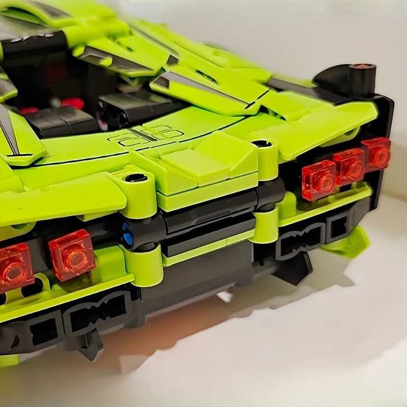1300pcs Limited Edition Green Supercar Building Set - Premium ABS Collectible Car Model Kit Perfect for Display & Gifting on Halloween and Christmas4