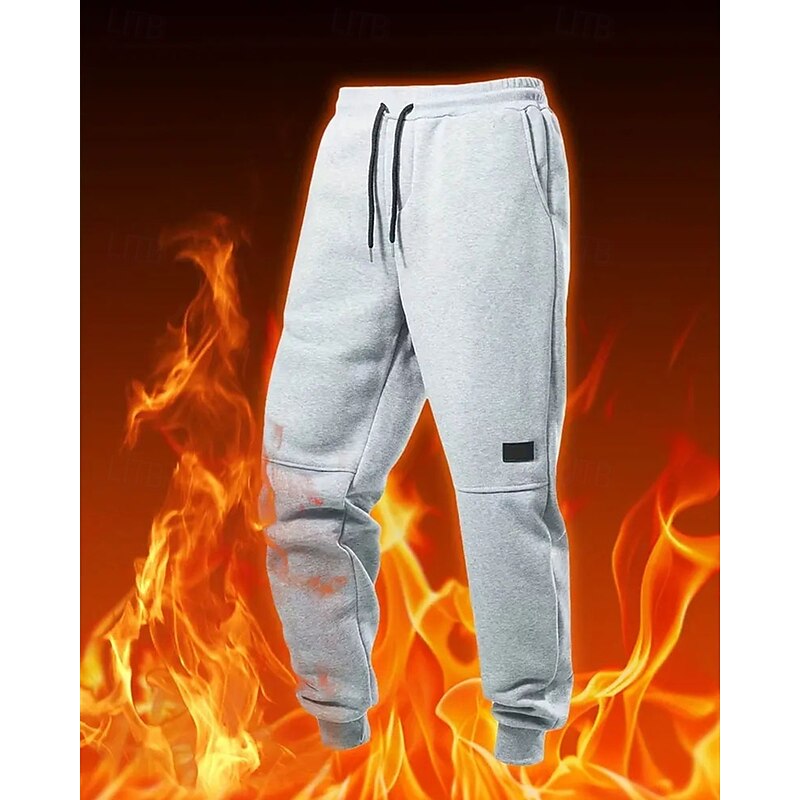Men's Athletic Pants Sweatpants Joggers Trousers Pocket Drawstring Elastic Waist Plain Comfort Warm Sports Outdoor Daily Fashion Casual Black Light Grey Micro-elastic4