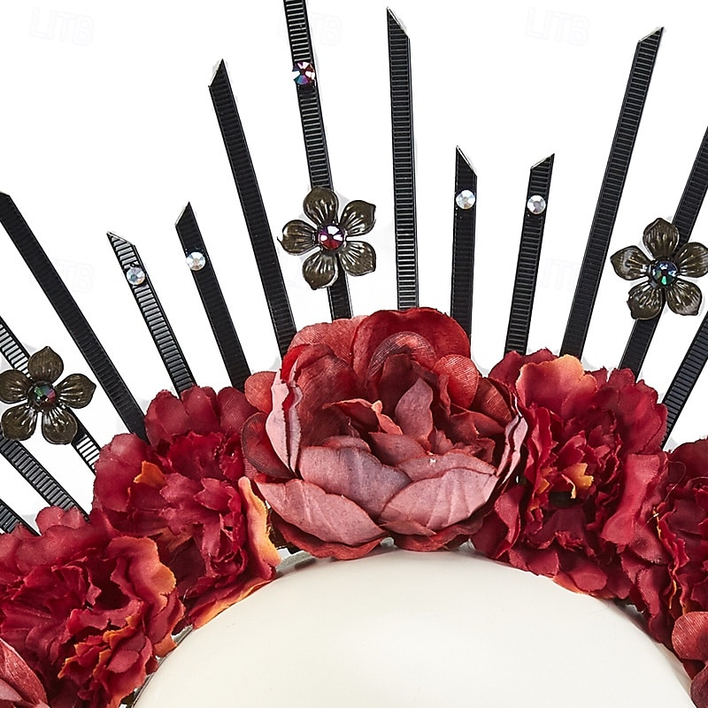 Our Lady Halloween Headband Hair Accessories Carnival Costume Floral Style Steampunk Punk Gothic Adults' Men's Women's Halloween Carnival Mardi Gras Performance Party Easy Halloween Costumes Dress Up3