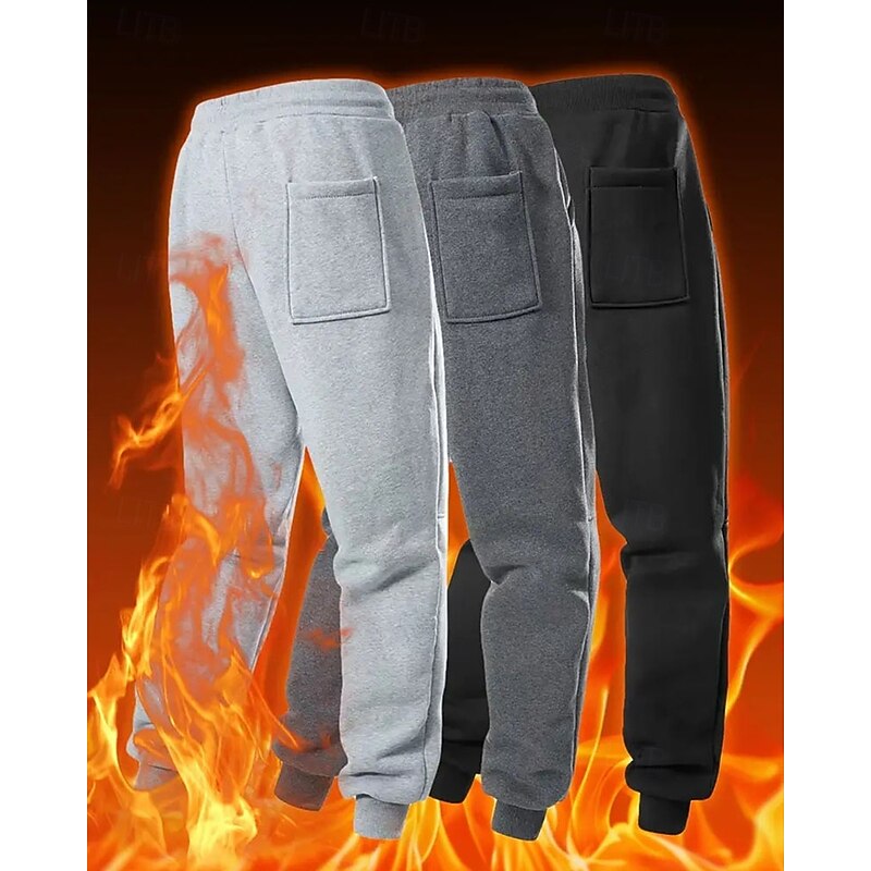 Men's Athletic Pants Sweatpants Joggers Trousers Pocket Drawstring Elastic Waist Plain Comfort Warm Sports Outdoor Daily Fashion Casual Black Light Grey Micro-elastic3