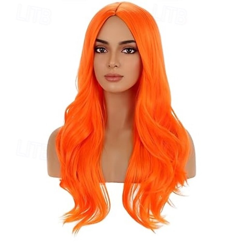 Wigs Long Wavy Wig for Women Curly Heat Resistant Synthetic Hair Wigs for Daily Used with Wig Cap